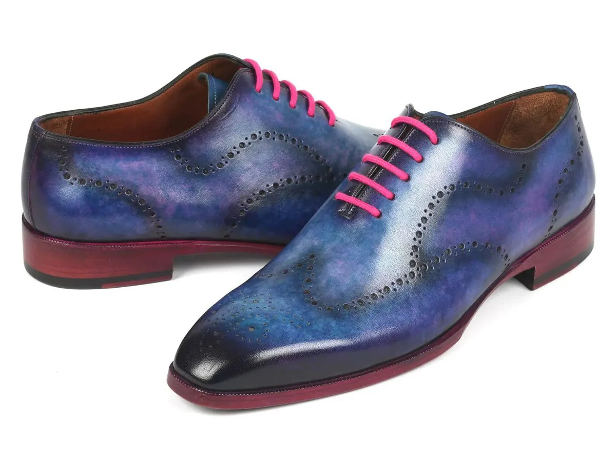 Paul Parkman Men's Wingtip Oxfords in Parliament Blue - Image 2