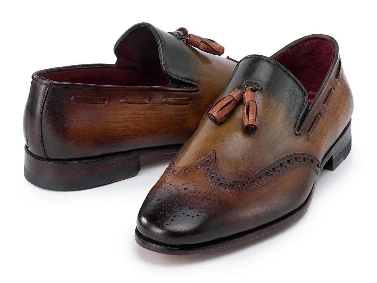 Paul Parkman Men's Wingtip Tassel Loafers Green (ID#WL34-GRN) - Image 3