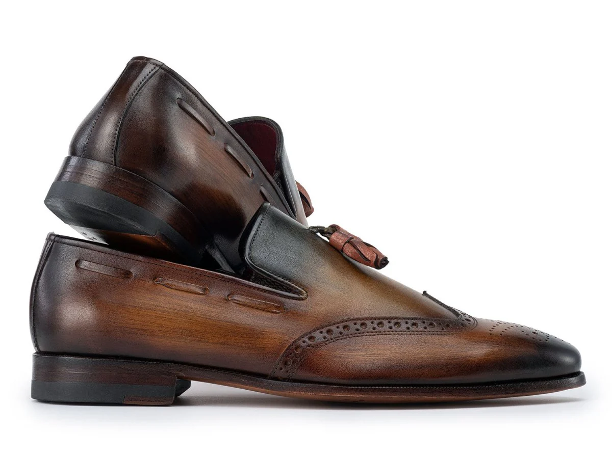 Paul Parkman Men's Wingtip Tassel Loafers Green (ID#WL34-GRN) - Image 4