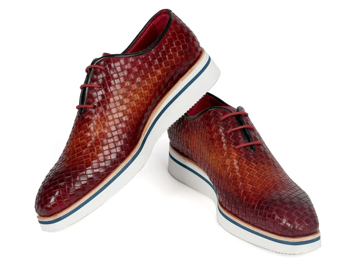 Paul Parkman Men's Woven Leather Smart Casual Shoes in Brown - Image 5