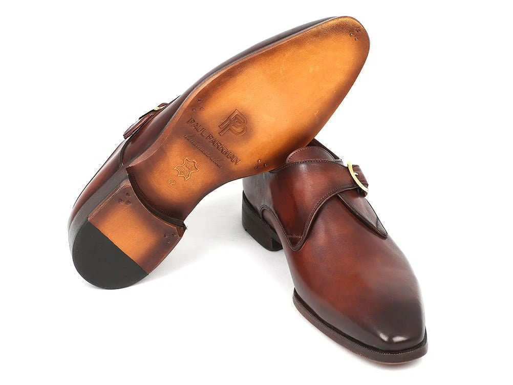 Paul Parkman Monkstrap Dress Shoes Brown and Camel (ID#011B44) - Image 2