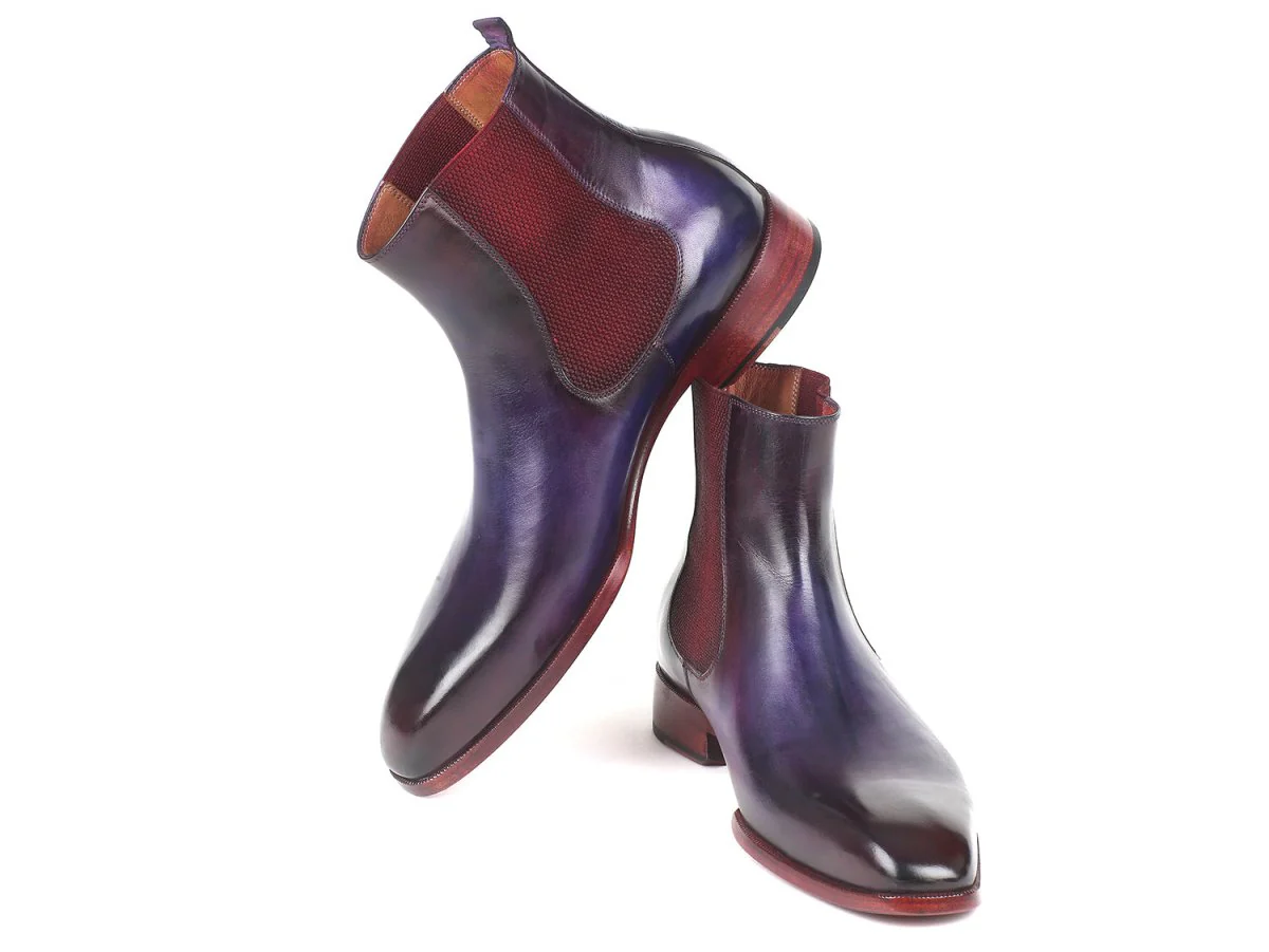 Paul Parkman Navy and Purple Chelsea Boots (ID#BT552R) - Image 4