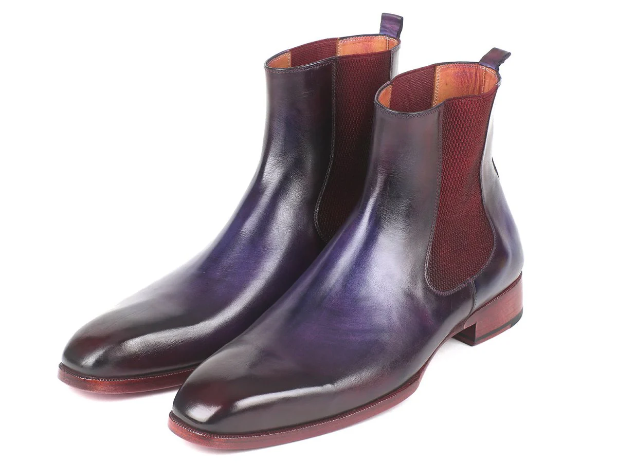 Paul Parkman Navy and Purple Chelsea Boots (ID#BT552R) - Image 5