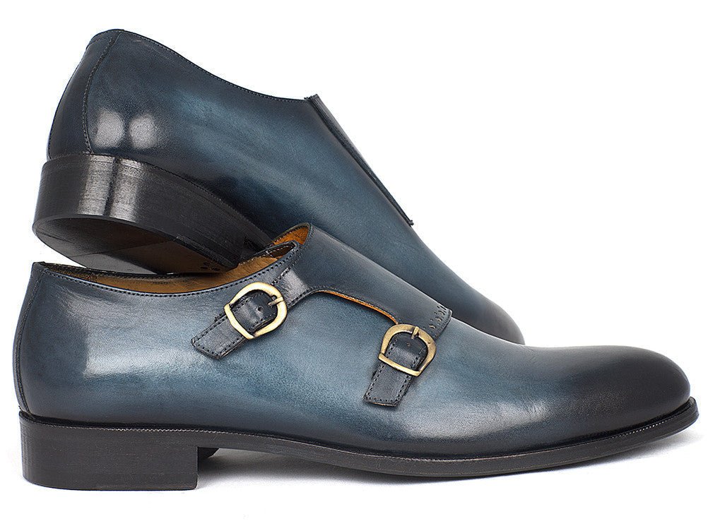 Paul Parkman Navy Double Monkstrap Shoes (ID#HT54-NAVY) - Image 6