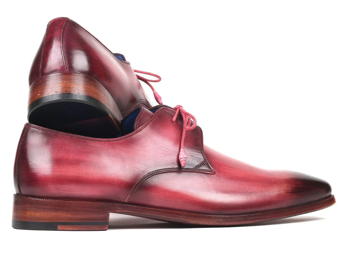 Paul Parkman Pink and Purple Hand-Painted Derby Shoes (ID#326-PNP) - Image 5