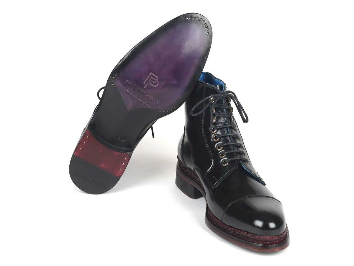 Paul Parkman Polished Leather Boots in Black - Image 2