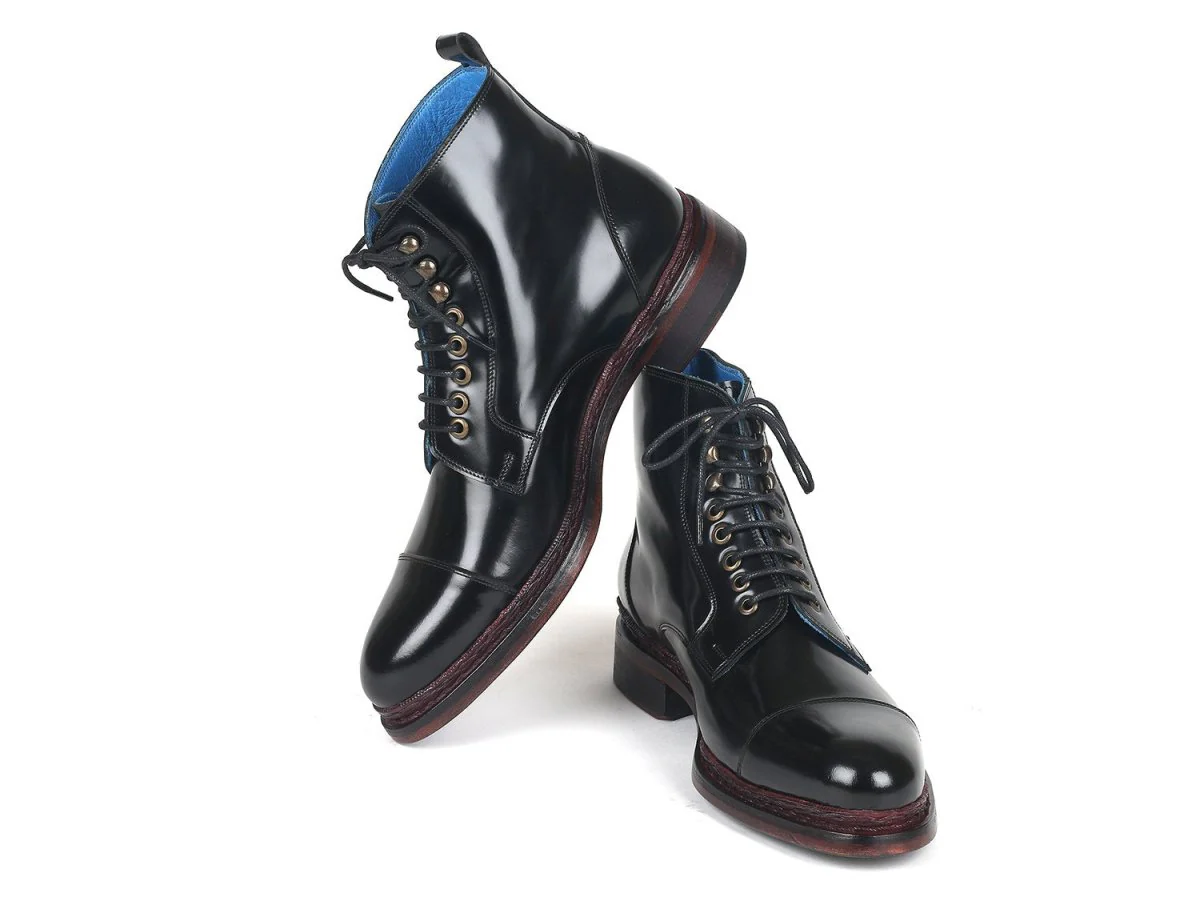 Paul Parkman Polished Leather Boots in Black - Image 4