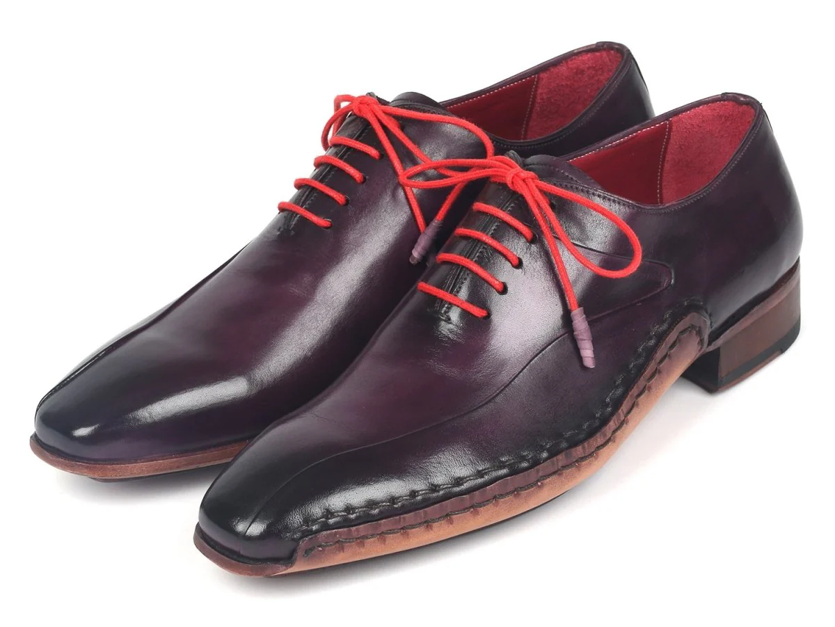 Paul Parkman Purple Leather Oxfords Side Hand-Sewn (ID#018-PRP) - Image 6