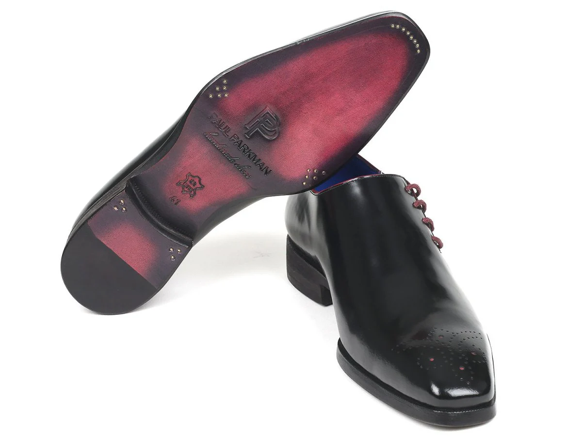 Paul Parkman Side Lace Oxfords Black Polished Leather (ID#981X65) - Image 3