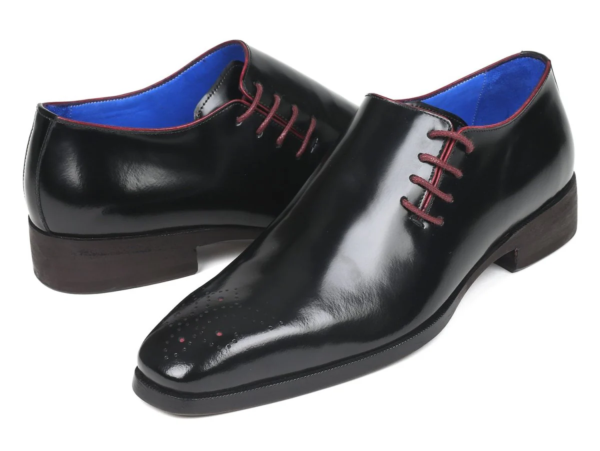 Paul Parkman Side Lace Oxfords Black Polished Leather (ID#981X65) - Image 5