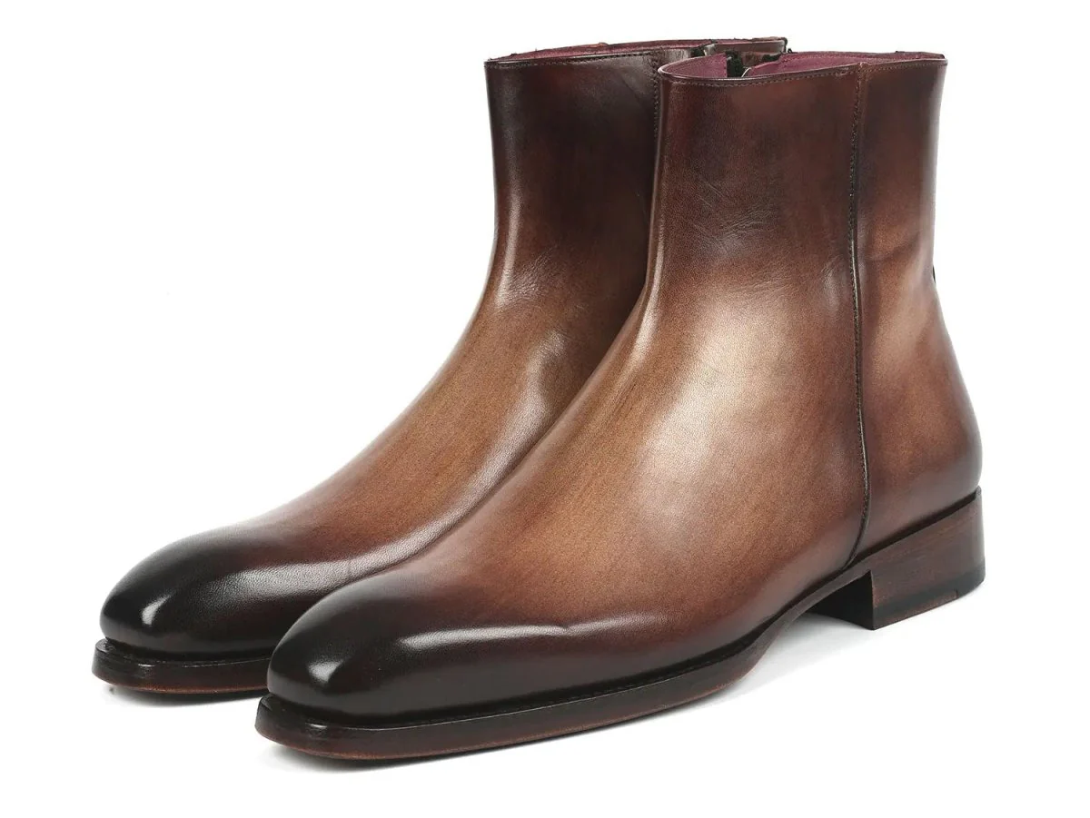 Paul Parkman Side Zipper Boots Goodyear Welted in Brown Burnished - Image 6