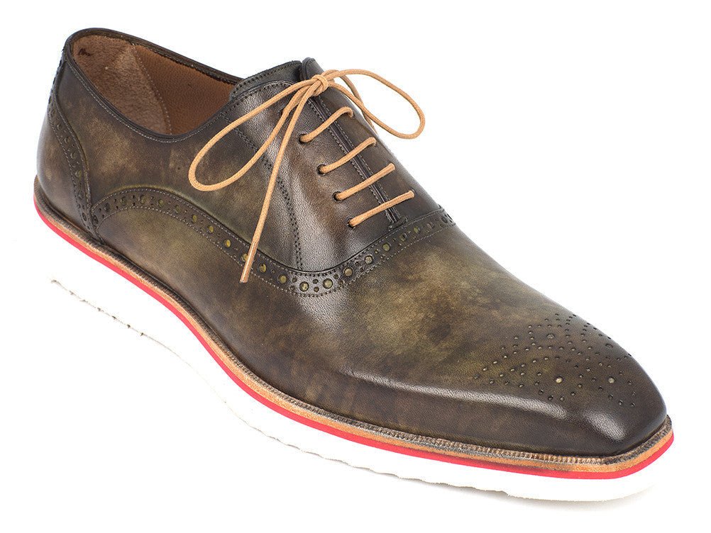 Paul Parkman Smart Casual Oxford Shoes For Men Army Green (ID#184SNK-GRN) - Image 2