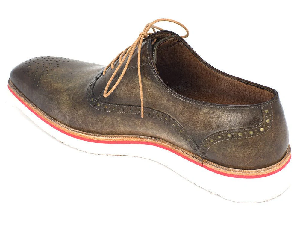 Paul Parkman Smart Casual Oxford Shoes For Men Army Green (ID#184SNK-GRN) - Image 3