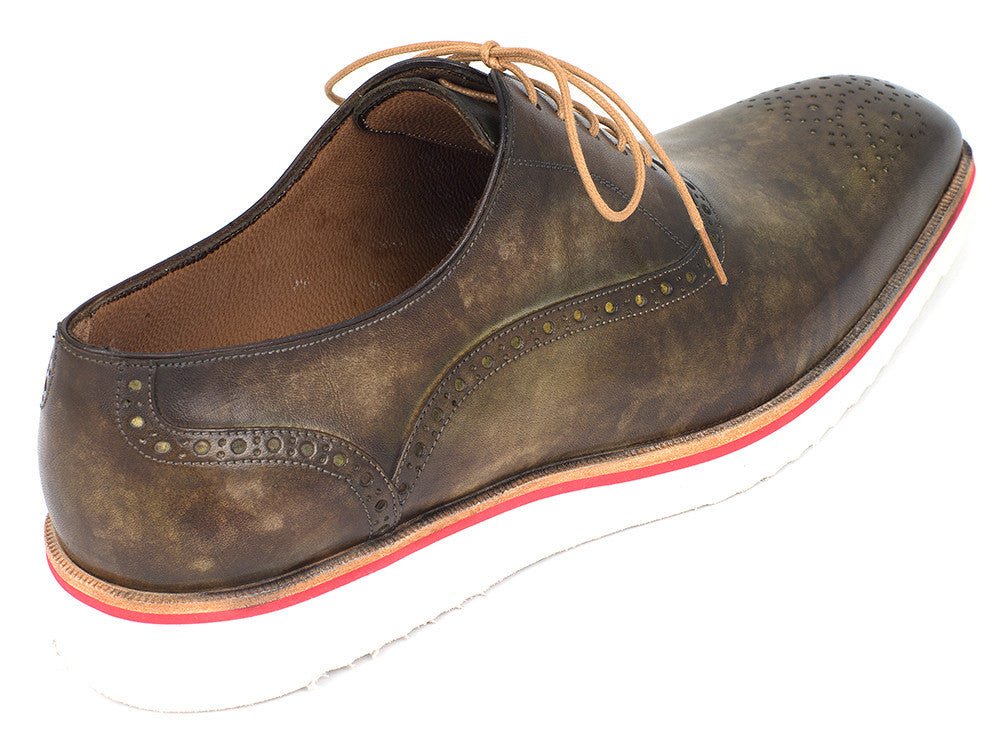 Paul Parkman Smart Casual Oxford Shoes For Men Army Green (ID#184SNK-GRN) - Image 4