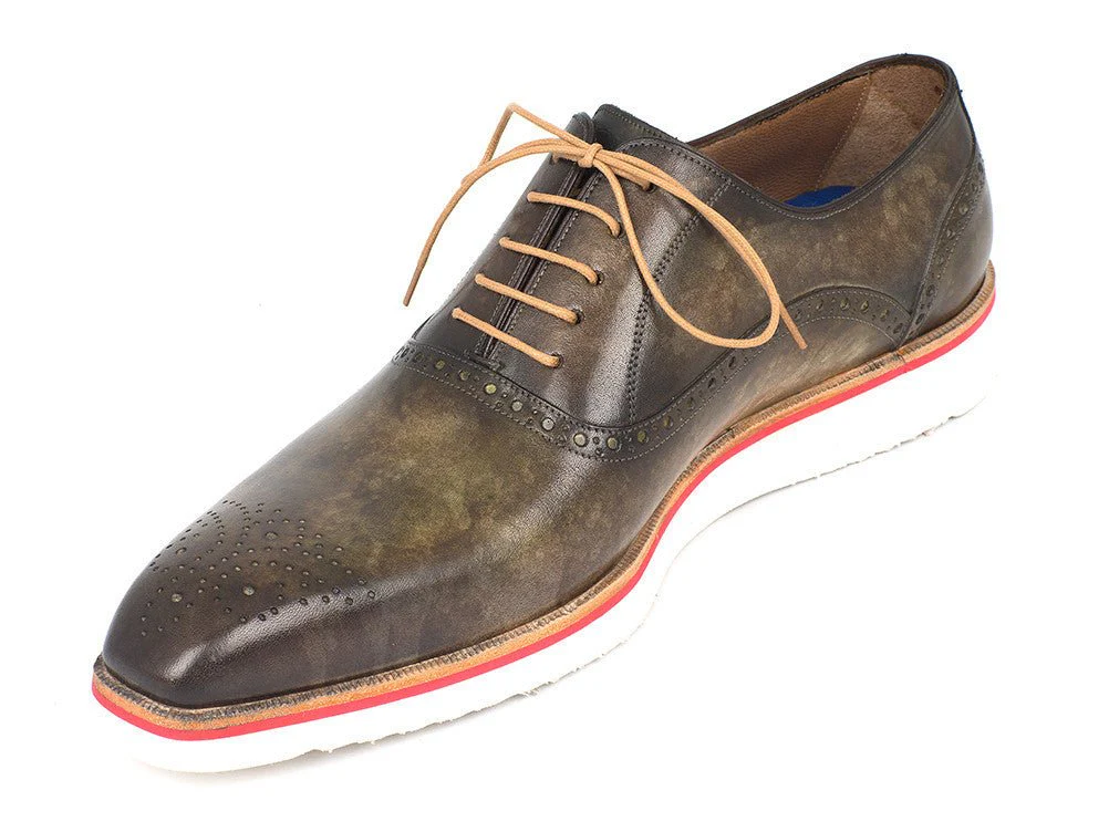 Paul Parkman Smart Casual Oxford Shoes For Men Army Green (ID#184SNK-GRN) - Image 5