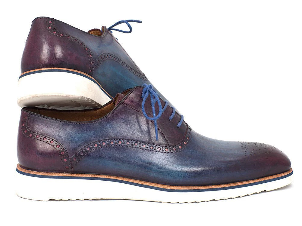 Paul Parkman Smart Casual Oxford Shoes For Men Blue and Purple (ID#184SNK-BLU) - Image 5