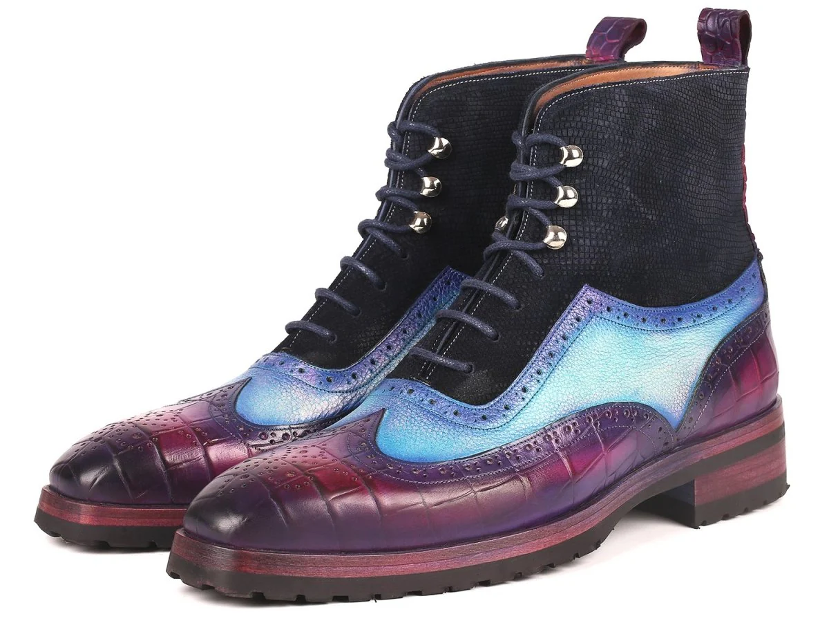 Paul Parkman Three Tone Wingtip Boots Rubber Sole (ID#9736PTN) - Image 5