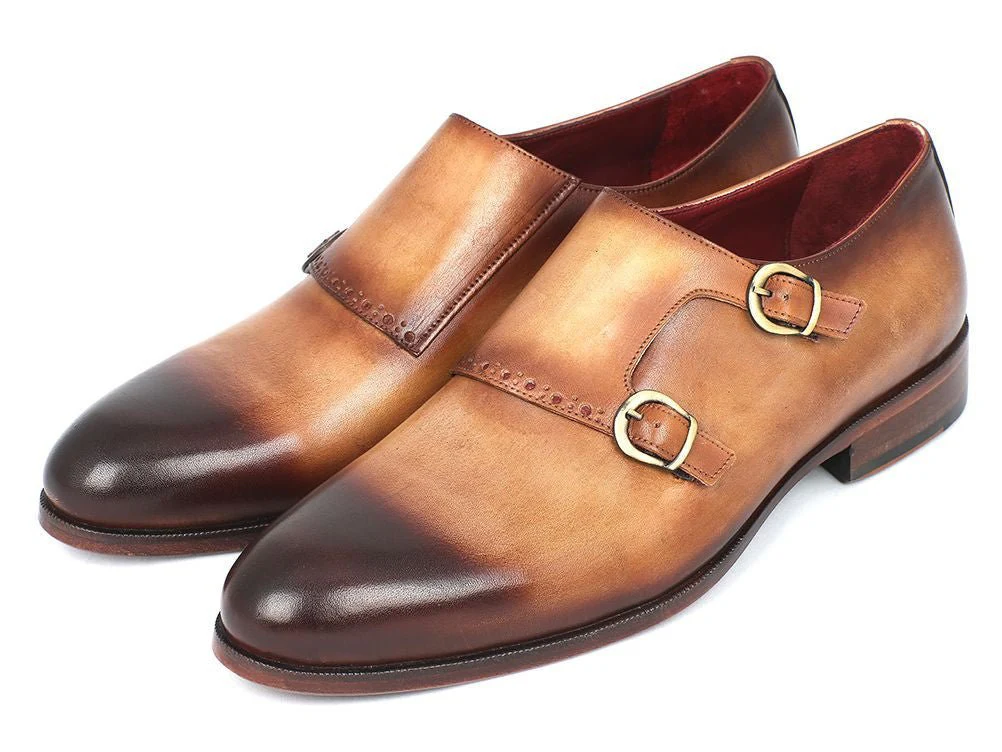 Paul Parkman Two Tone Double Monkstrap Shoes (ID#HT54-CML) - Image 6