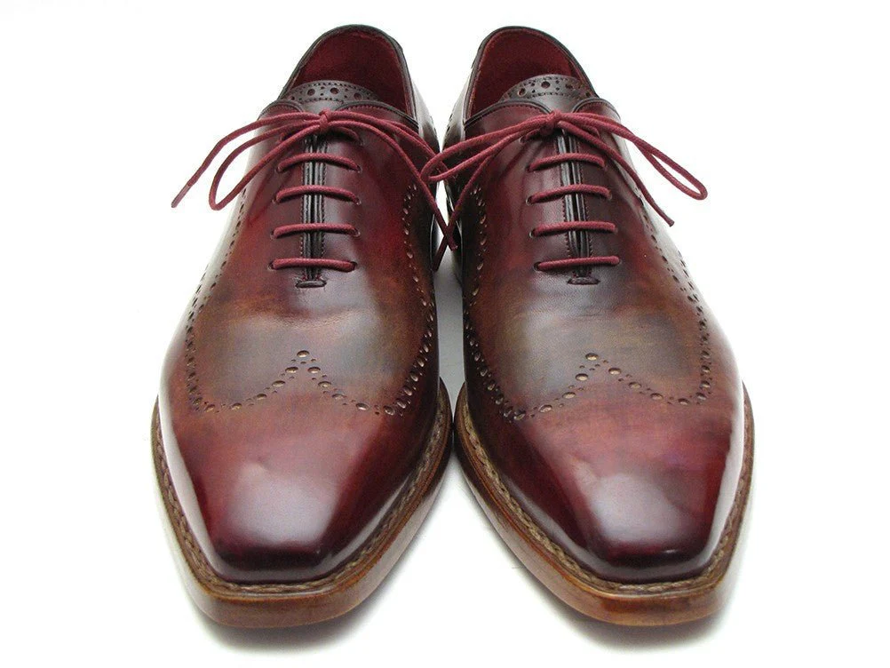 Paul Parkman Wingtip Oxford Goodyear Welted Bordeaux and Camel (ID#087LX) - Image 2