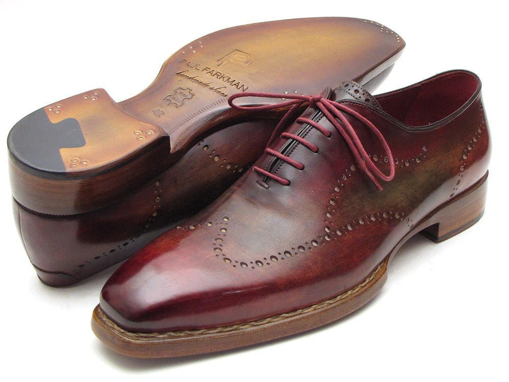 Paul Parkman Wingtip Oxford Goodyear Welted Bordeaux and Camel (ID#087LX) - Image 3