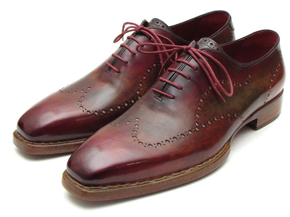 Paul Parkman Wingtip Oxford Goodyear Welted Bordeaux and Camel (ID#087LX) - Image 4
