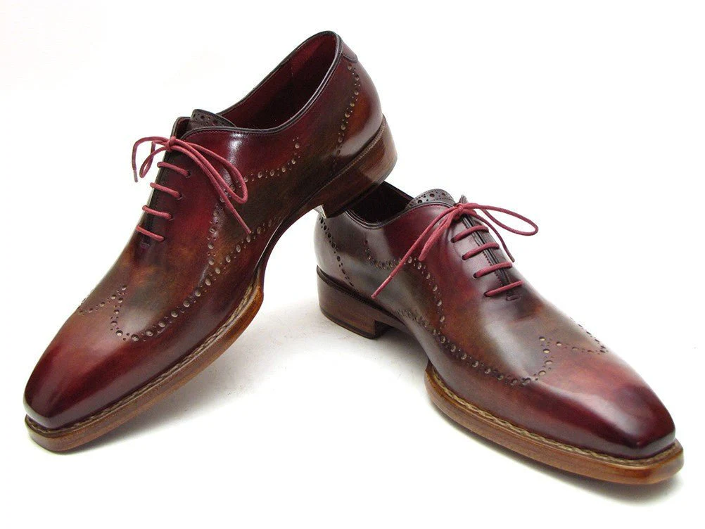 Paul Parkman Wingtip Oxford Goodyear Welted Bordeaux and Camel (ID#087LX) - Image 6