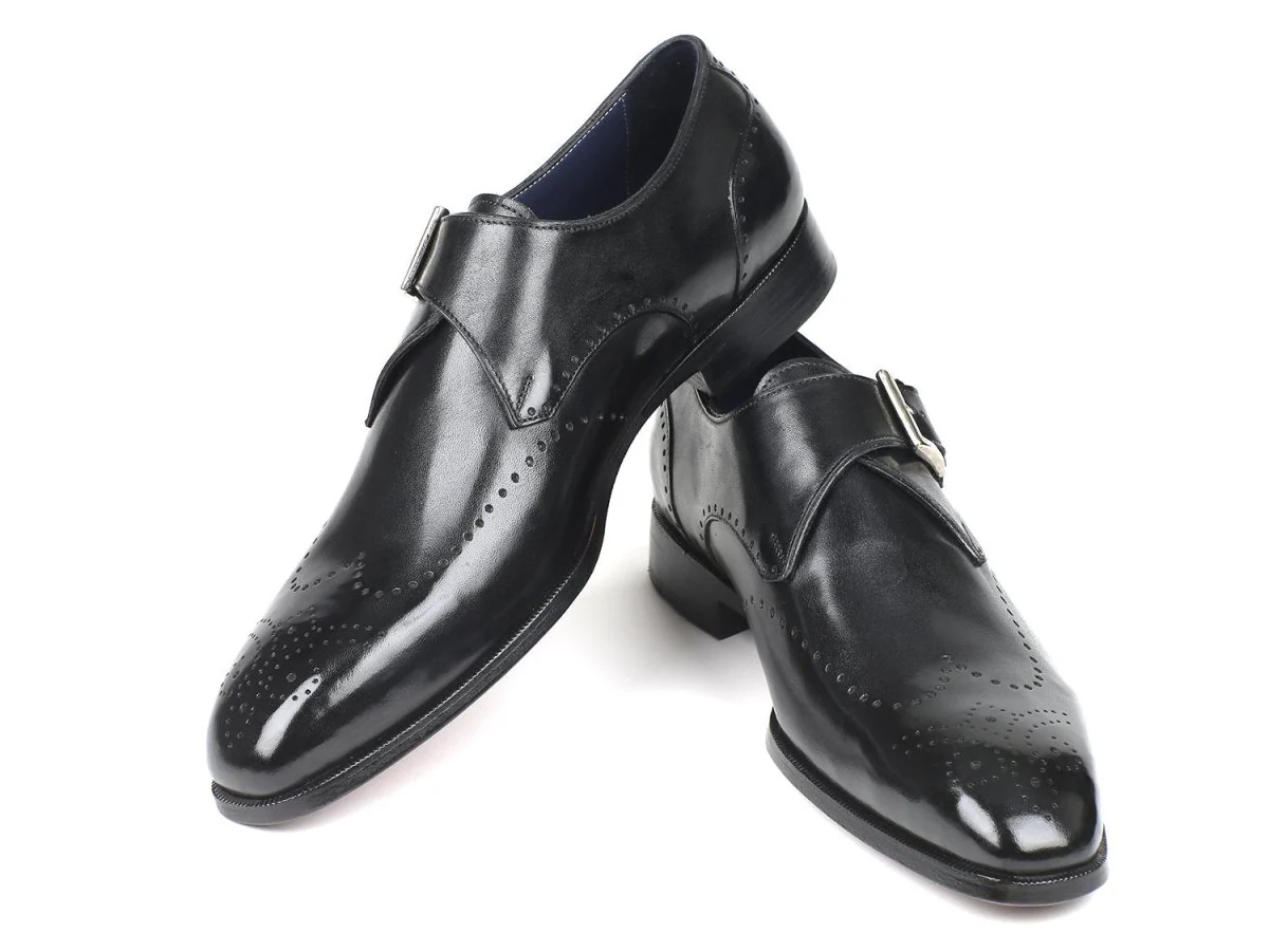 Paul Parkman Wingtip Single Monkstraps Black (ID#98F54-BLK) - Image 5