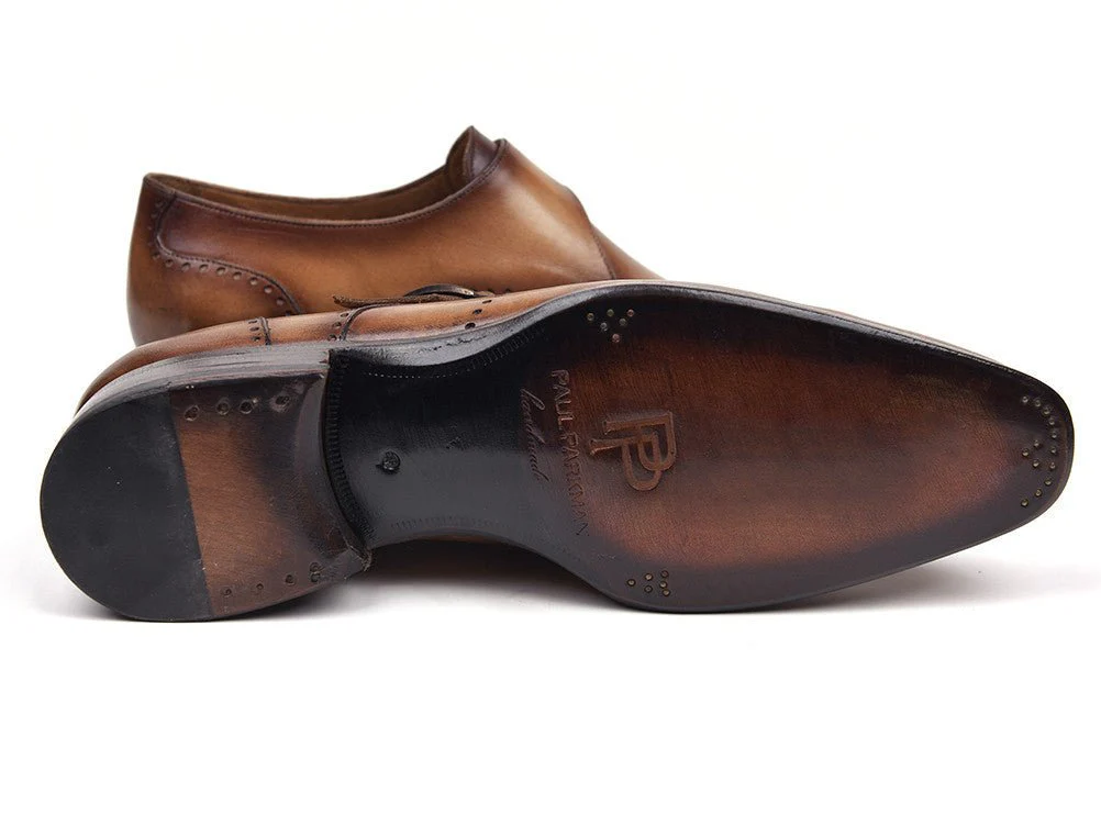 Paul Parkman Wingtip Single Monkstraps Brown and Camel (ID#98F54-BRW) - Image 2