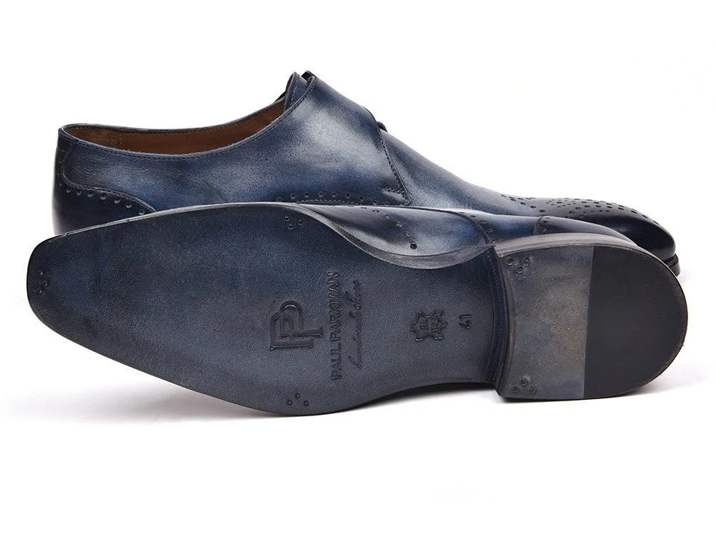 Paul Parkman Wingtip Single Monkstraps Navy (ID#98F54-NVY) - Image 2