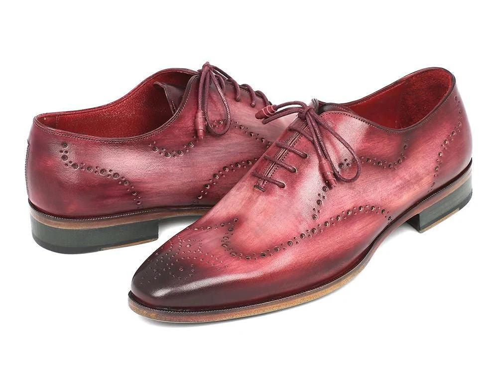 Paul Parkman Wintip Oxfords Burgundy Handpainted Calfskin (ID#741-BUR) - Image 5