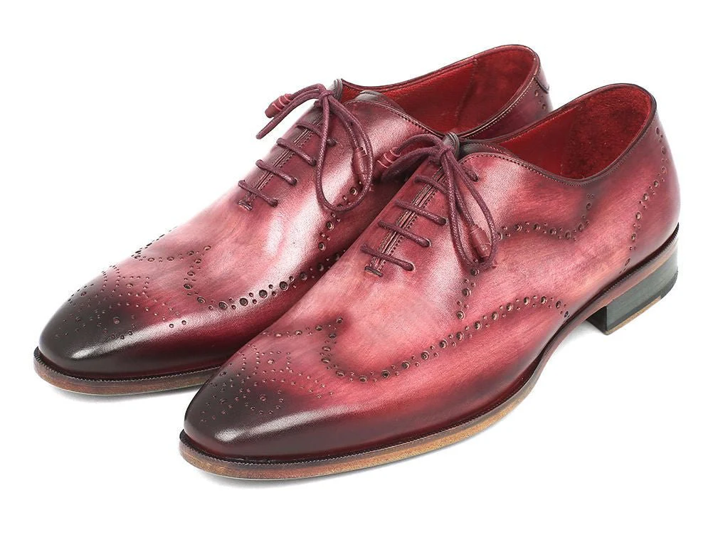 Paul Parkman Wintip Oxfords Burgundy Handpainted Calfskin (ID#741-BUR) - Image 6