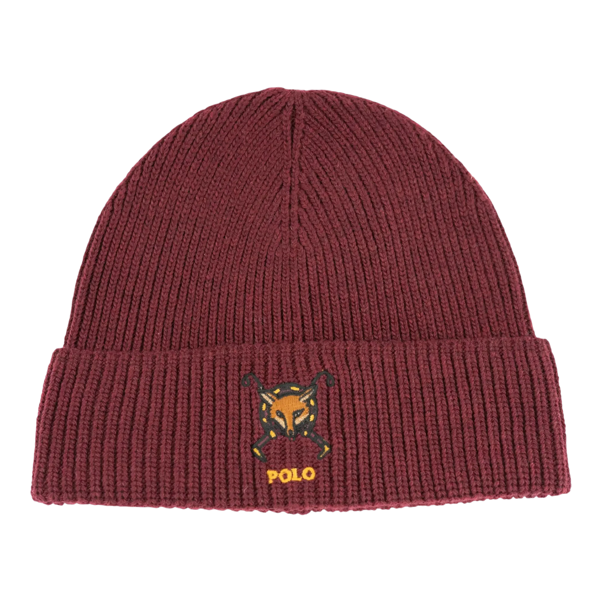 Polo Ralph Lauren Embroidered Fox Rib Knit Beanie Acrylic