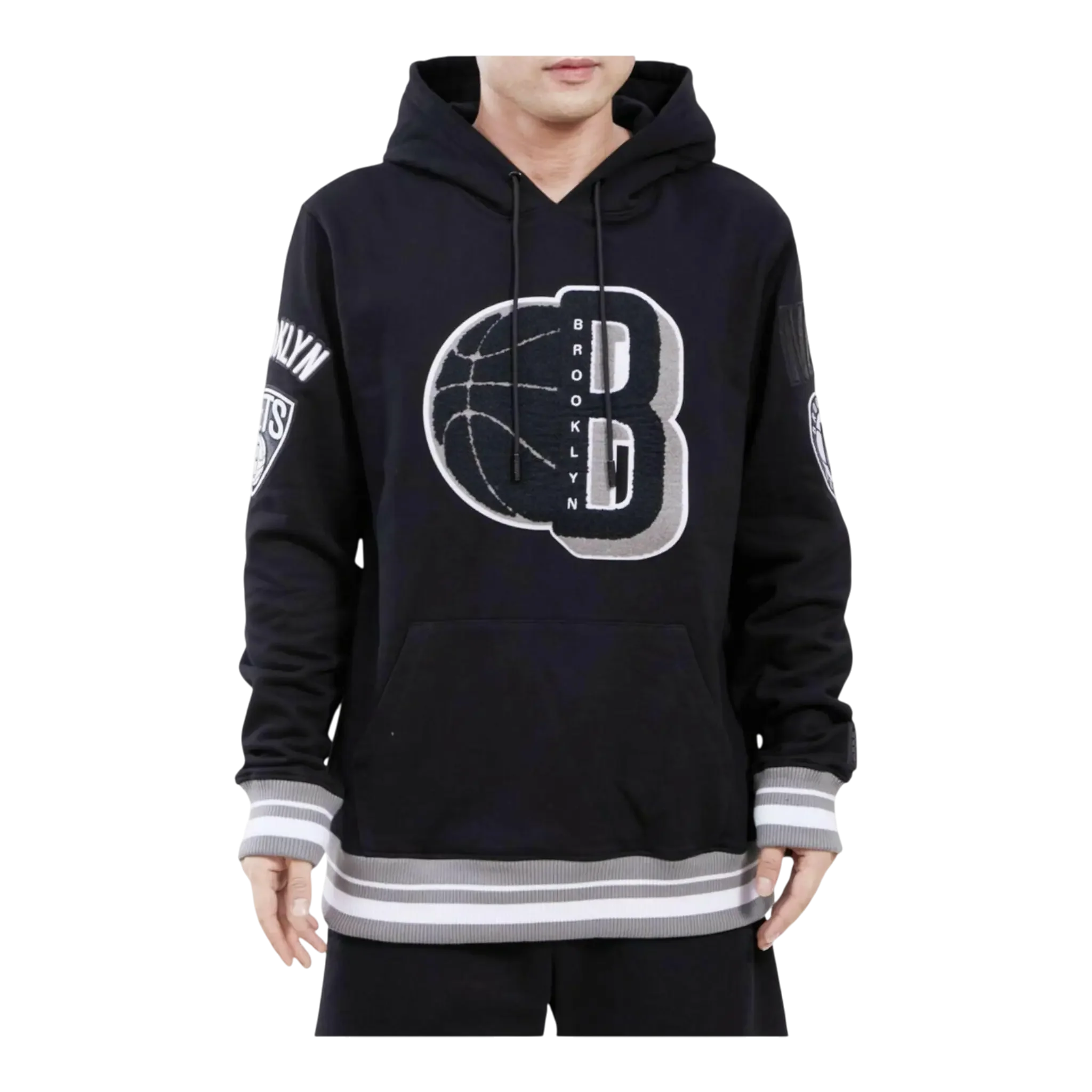 Pro Standard Mash Up Logo NBA Nets P O Men's Hoodie