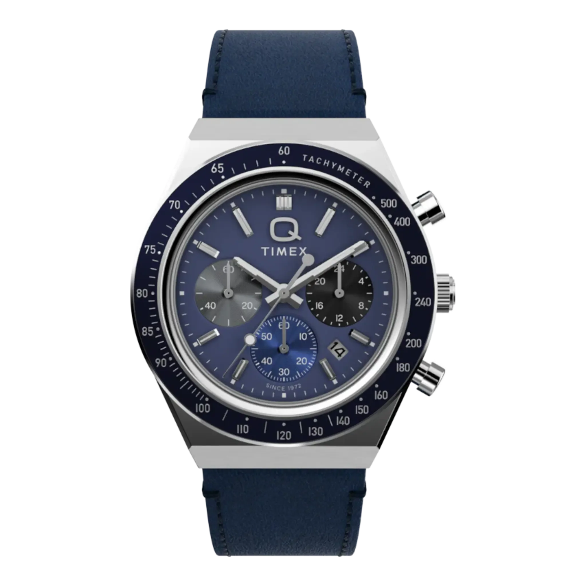 Q TIMEX CHRONOGRAPH 40MM LEATHER STRAP WATCH