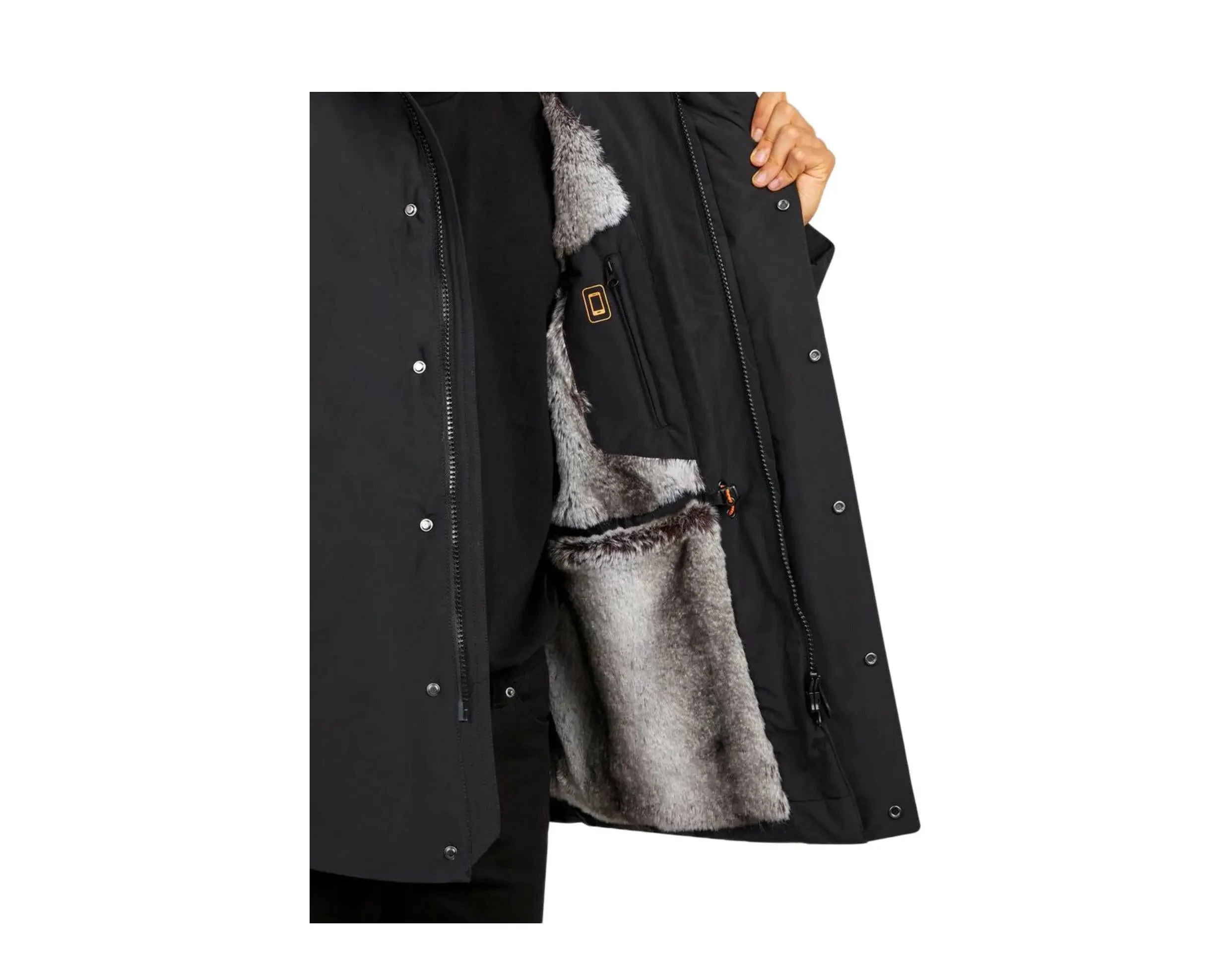 Save The Duck Short Copy Hooded Parka Men's Vegan Fur - Image 5