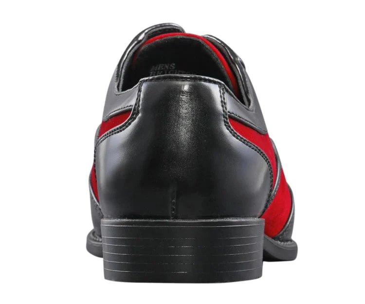 Sio Brighton Men's Red and Black Leather Professional Oxford Shoes - Image 5