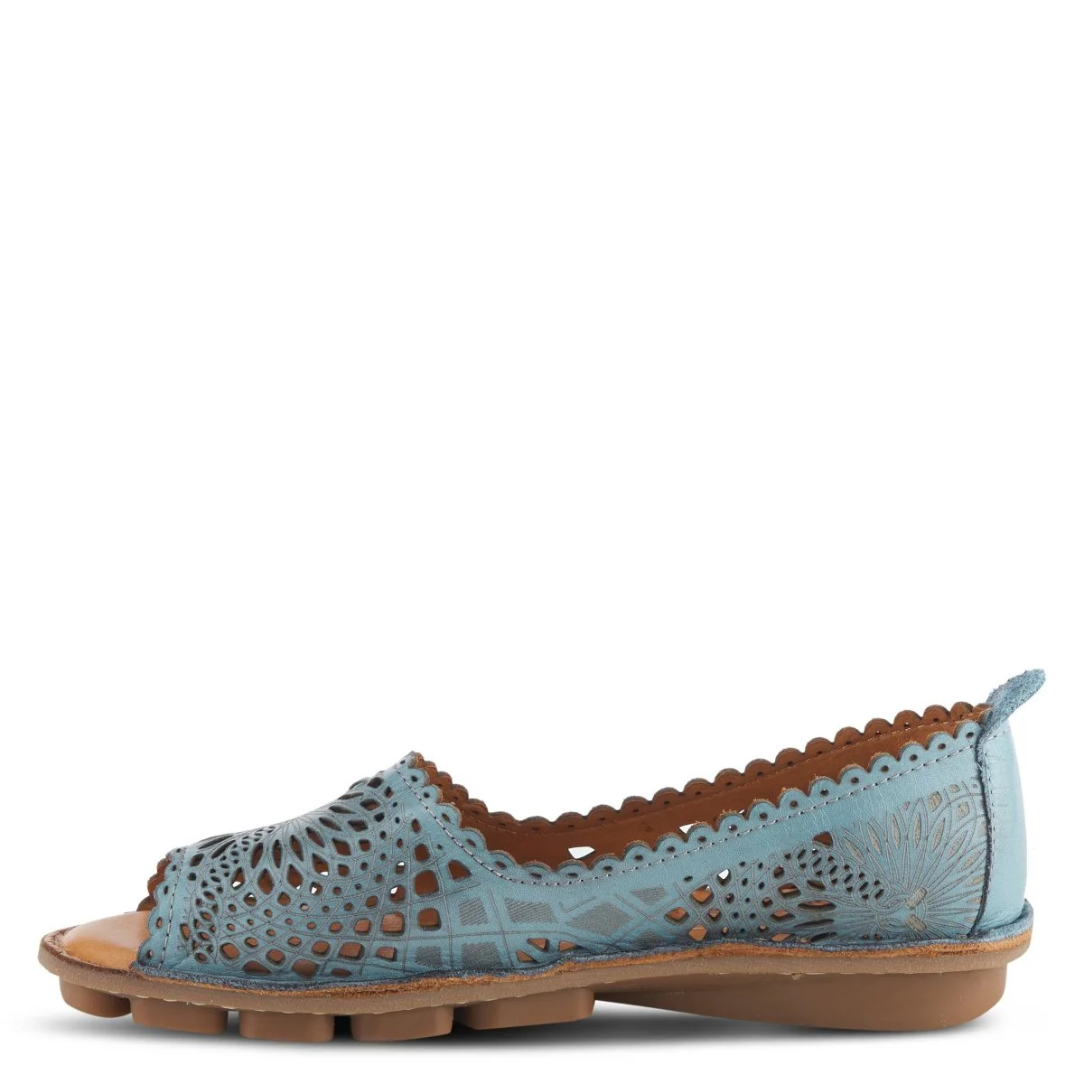 Spring Step Shoes Brandal Women’s Leather Peep Toe Flats - Image 3