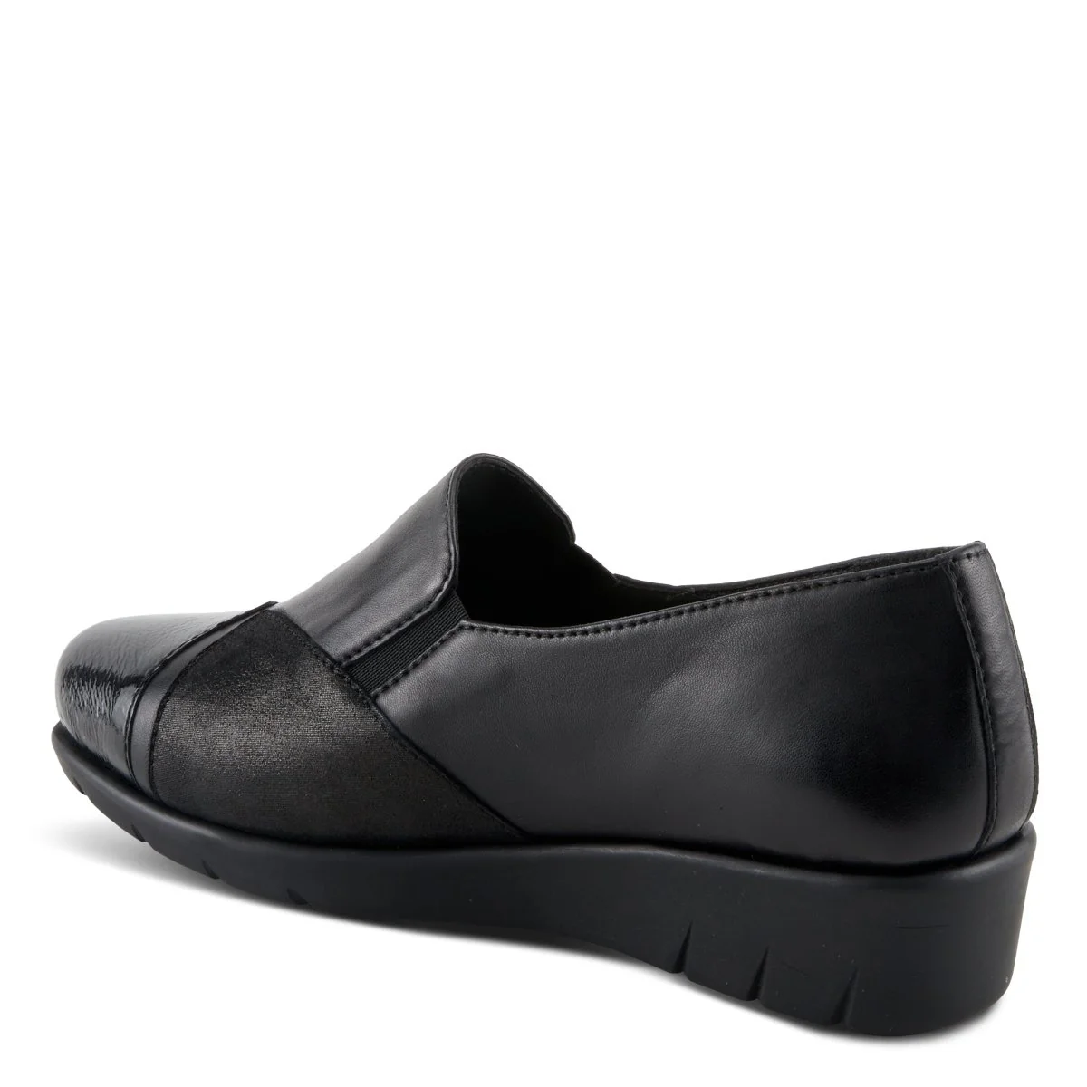 Spring Step Shoes Evzen Women's Modern Black Leather Wedge Slip On Shoes - Image 7