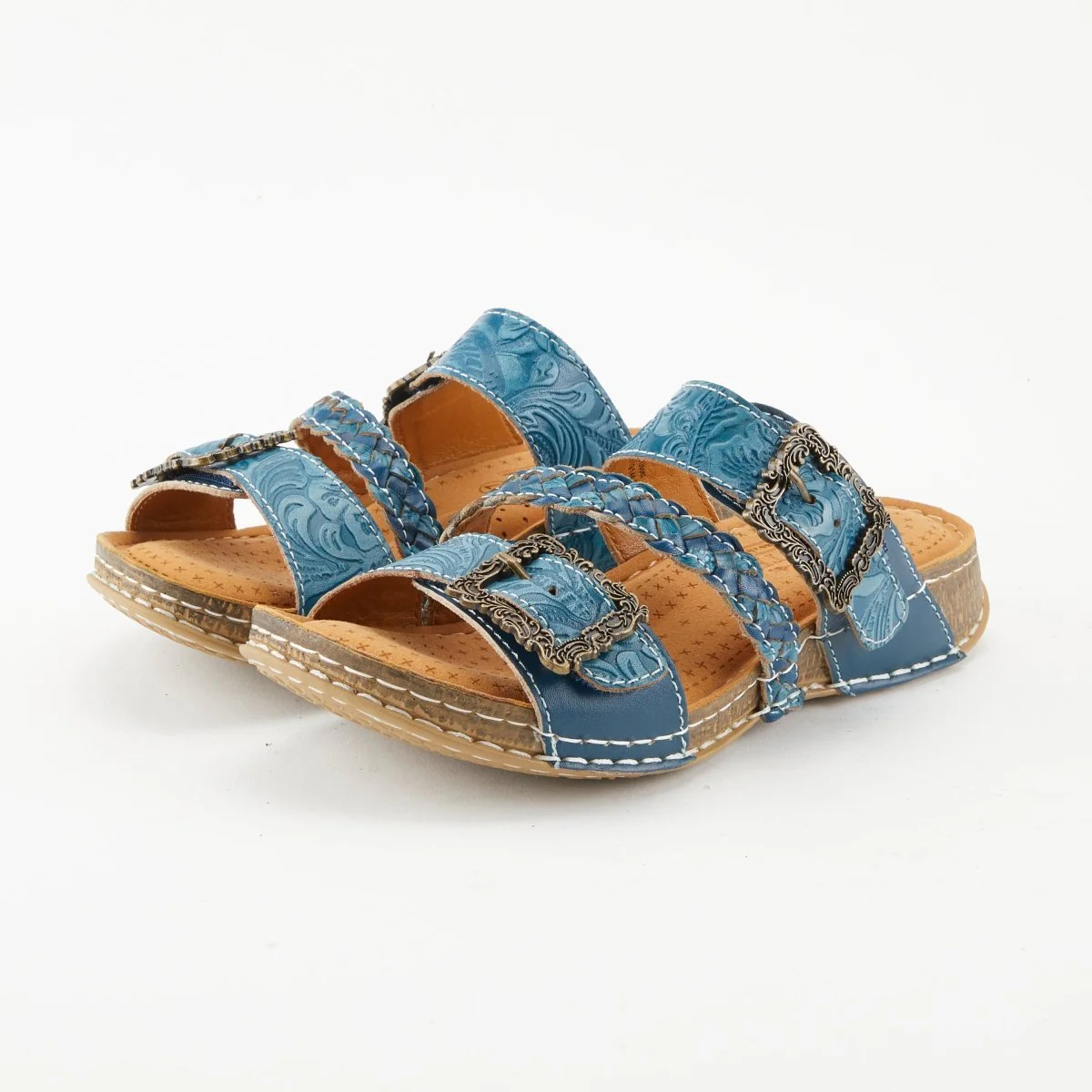 Spring Step Shoes L'Artiste Astra Slide Sandal Women’s Hand Painted Leather