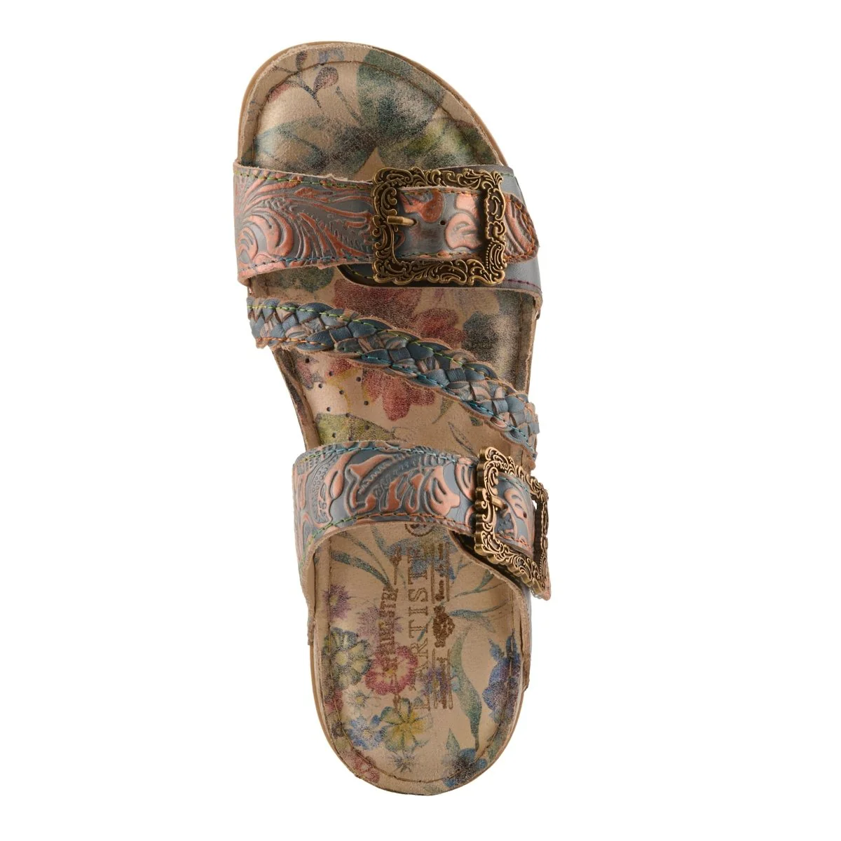 Spring Step Shoes L'Artiste Astra Slide Sandal Women’s Hand Painted Leather - Image 21