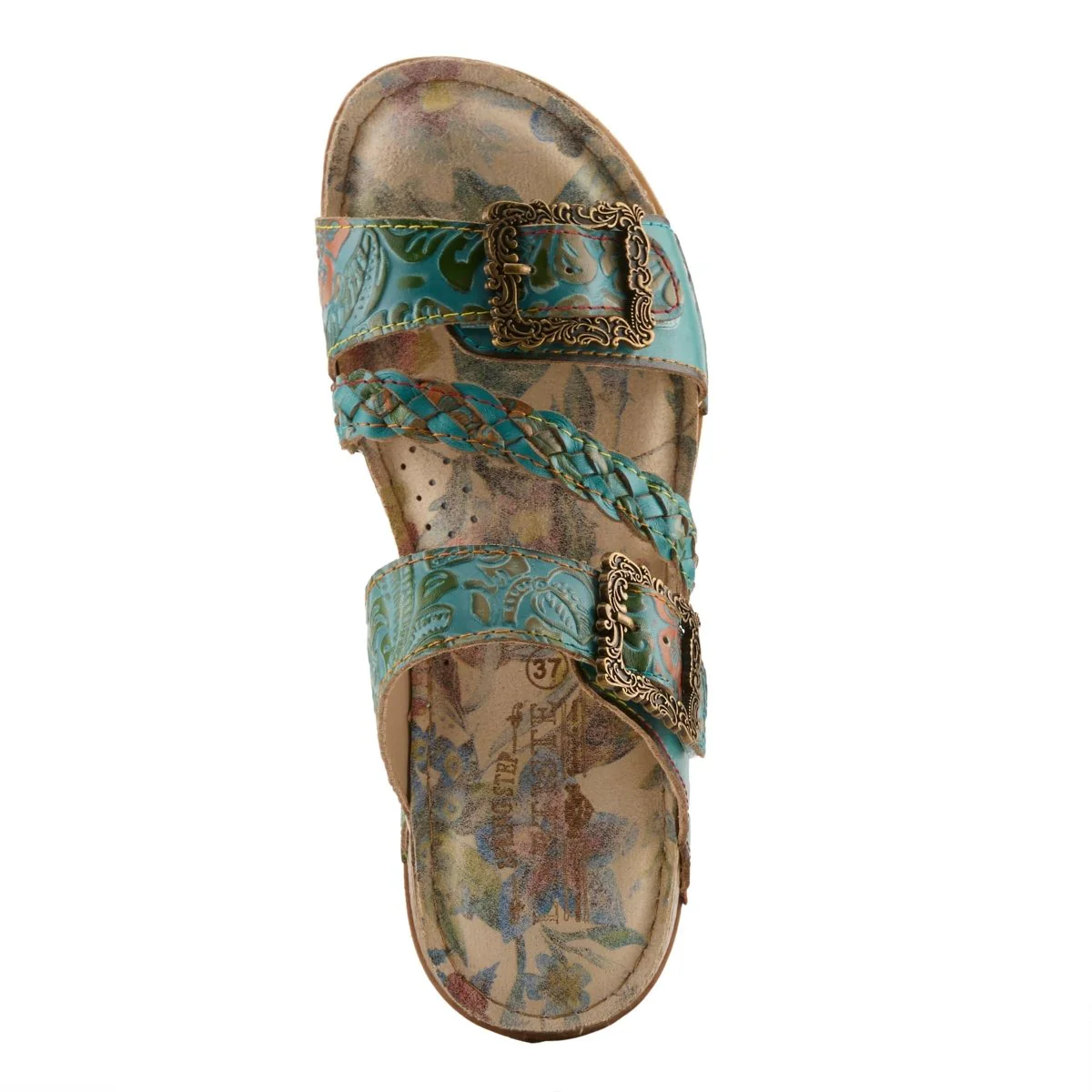 Spring Step Shoes L'Artiste Astra Slide Sandal Women’s Hand Painted Leather - Image 41