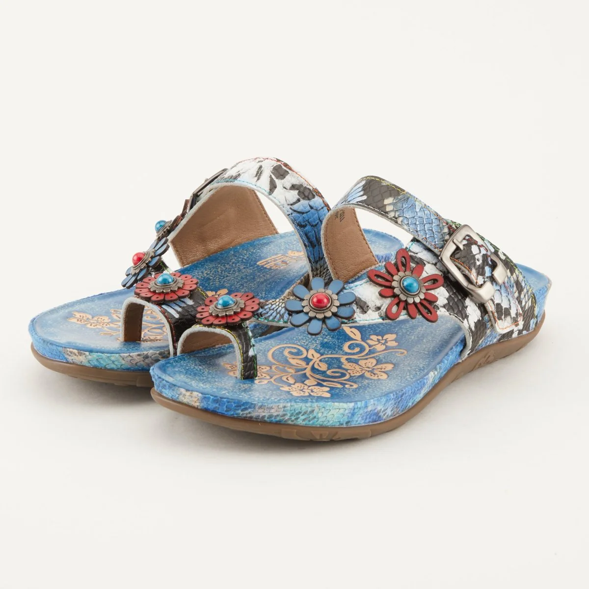 Spring Step Shoes L'Artiste Kindness Slide Sandals Women's Leather Snake Skin - Image 11
