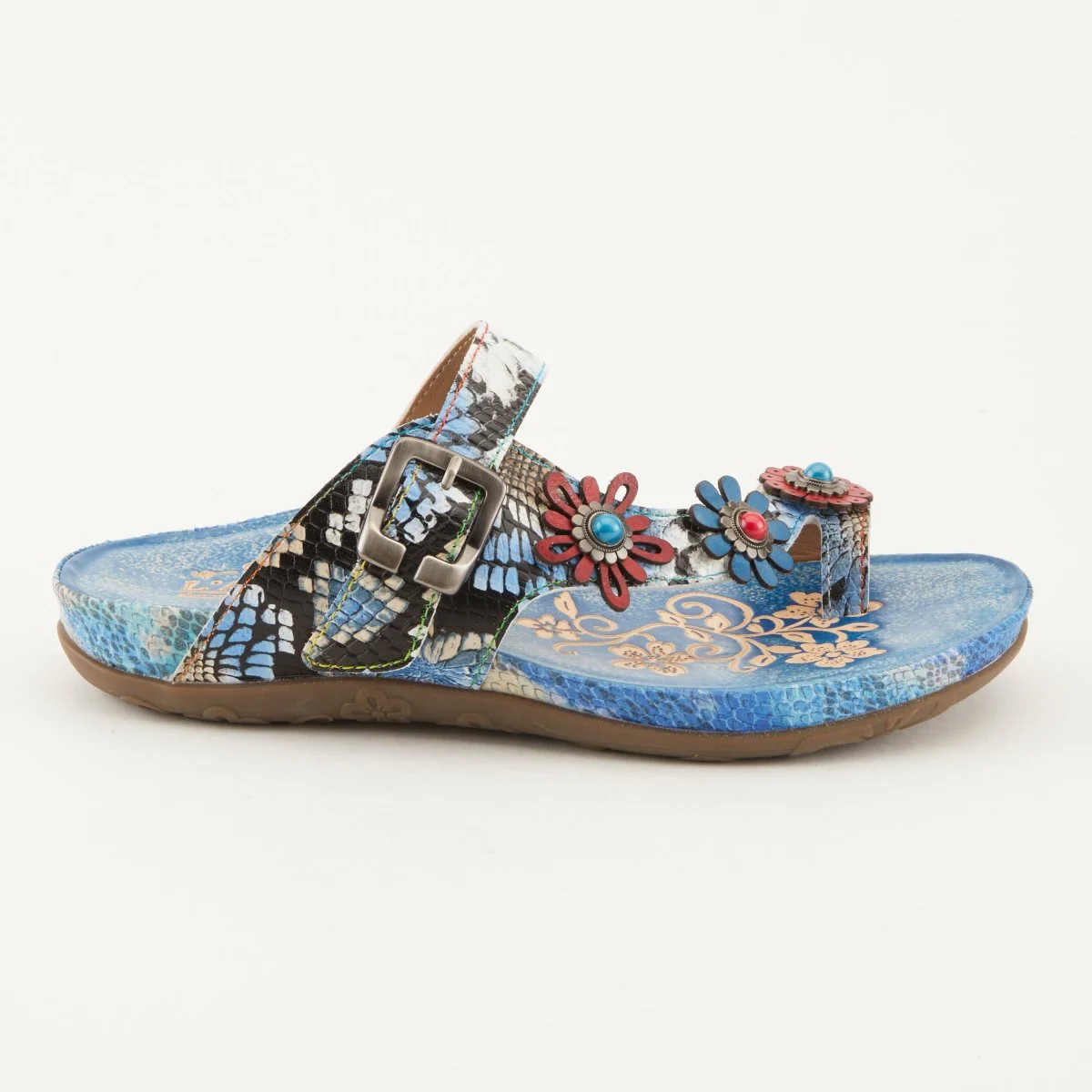 Spring Step Shoes L'Artiste Kindness Slide Sandals Women's Leather Snake Skin - Image 13