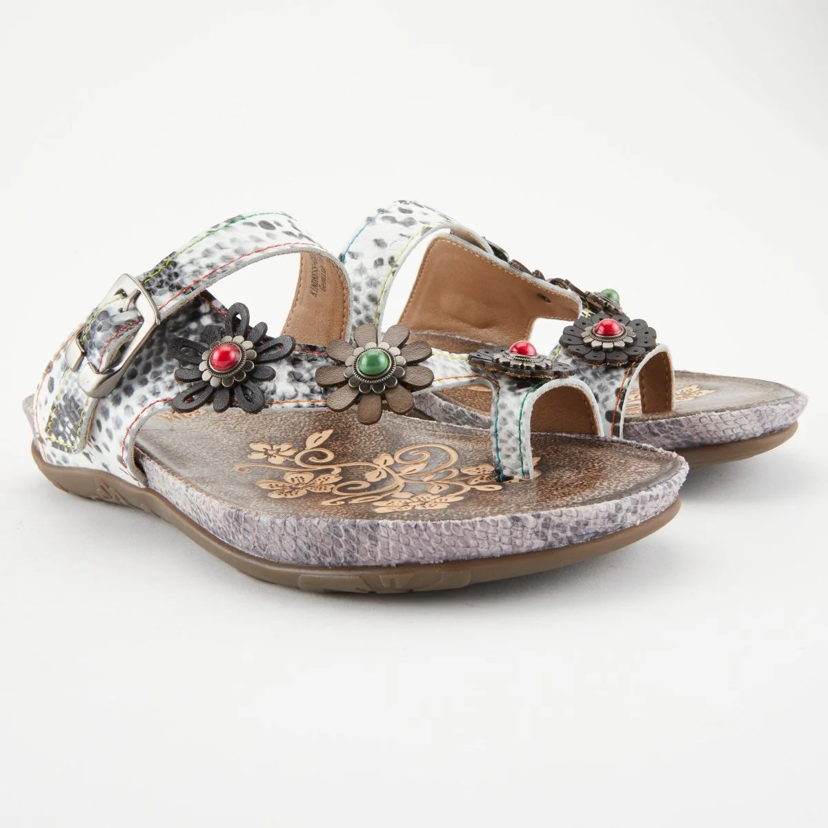 Spring Step Shoes L'Artiste Kindness Slide Sandals Women's Leather Snake Skin - Image 2
