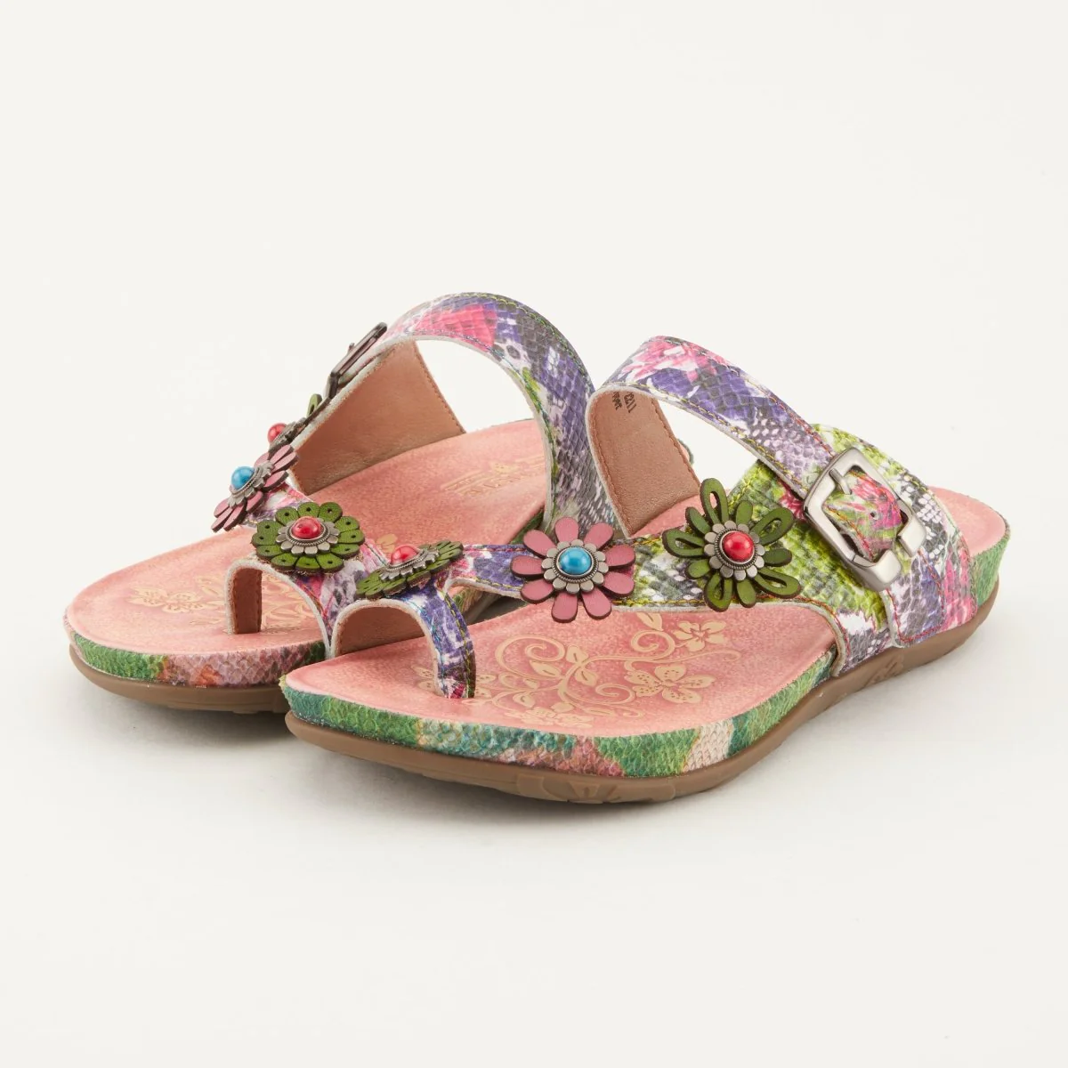 Spring Step Shoes L'Artiste Kindness Slide Sandals Women's Leather Snake Skin - Image 6