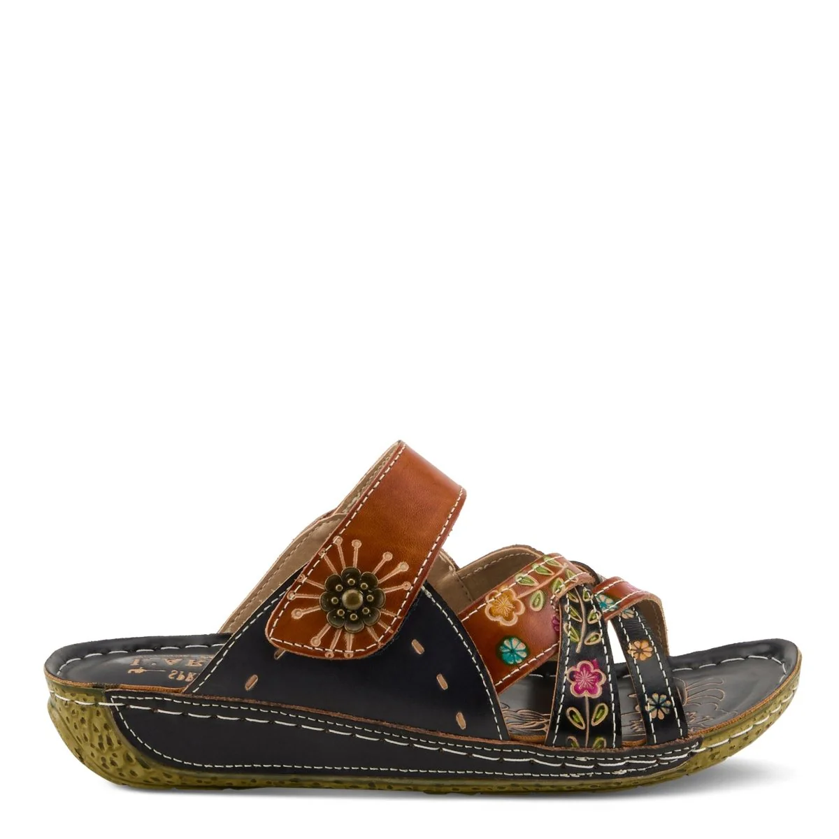 Spring Step Shoes L'Artiste Leigh Slide Sandal Women’s Hand Painted Leather - Image 5