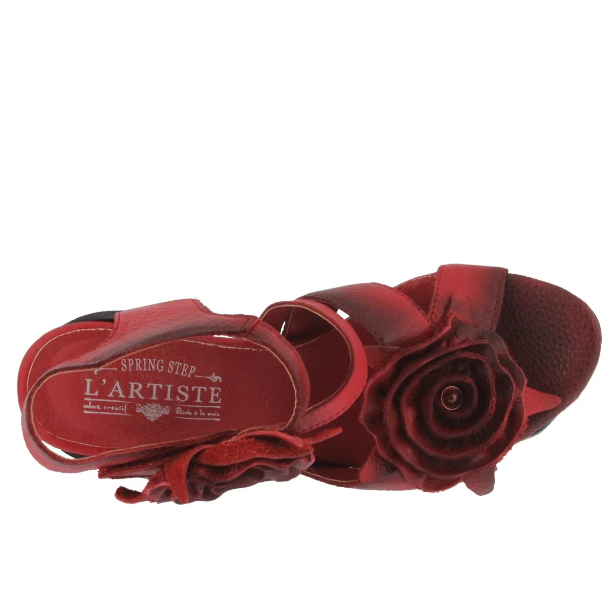 Spring Step Shoes L'Artiste Shelly Ankle Strap Sandal Women’s Hand Painted Leather - Image 10