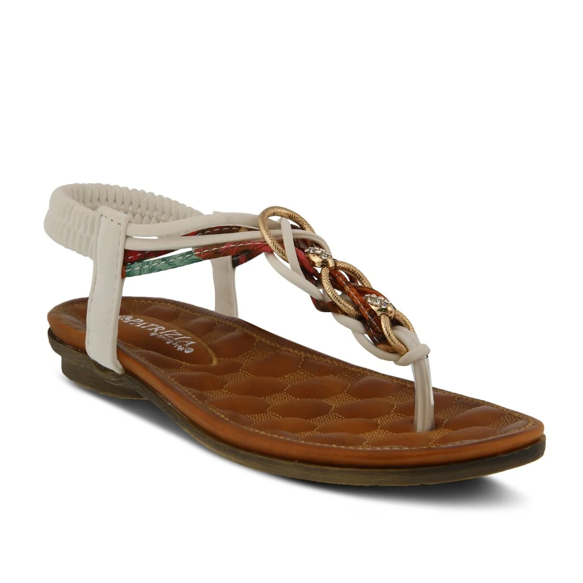 Spring Step Shoes Patrizia Gadelina Women's Sandals Floral Rhinestones