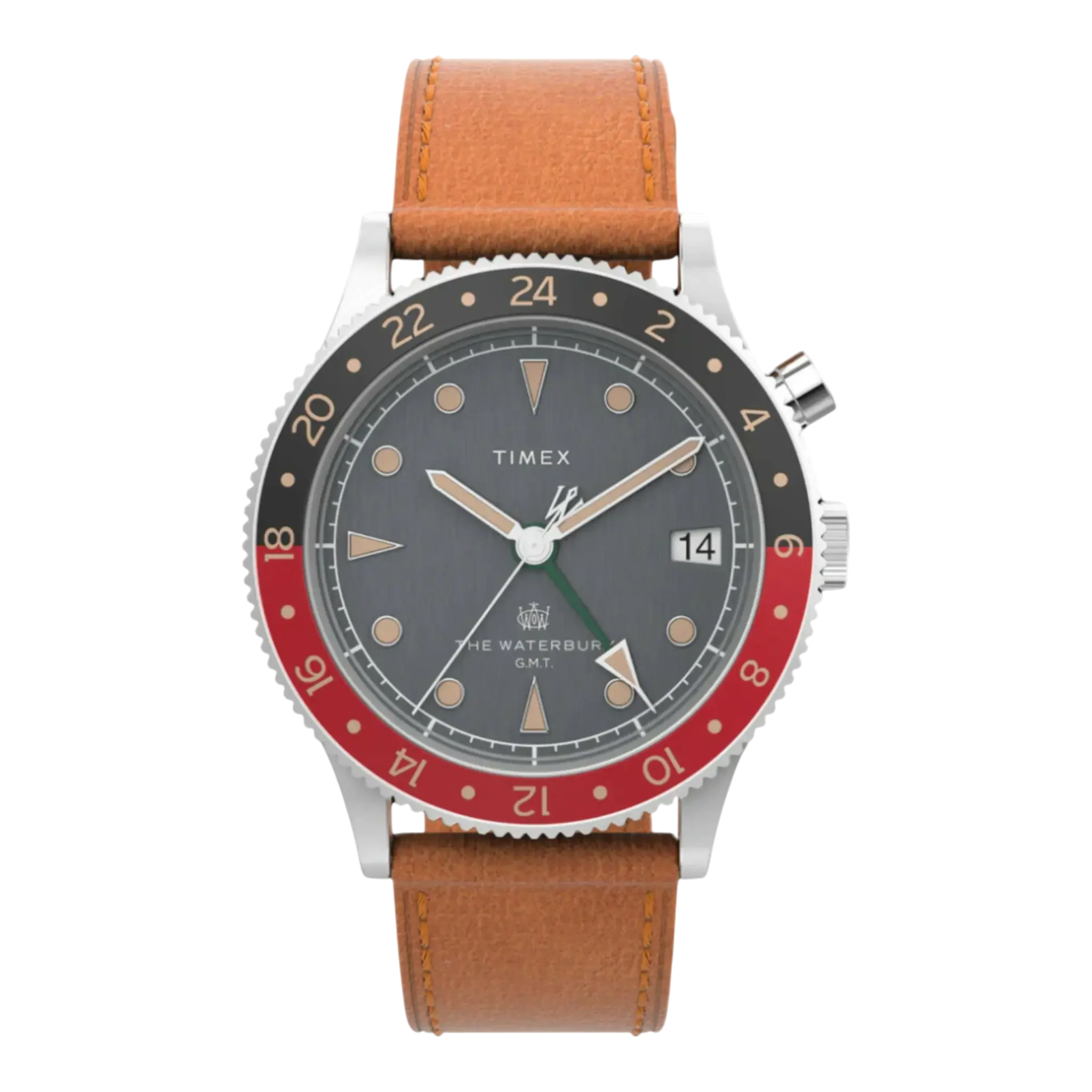Timex Waterbury Traditional GMT 39mm Men Watch Stainless Steel/Tan/Black