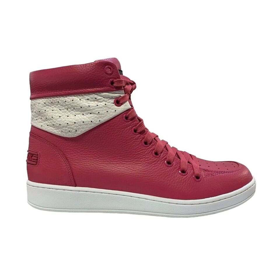 Travel Fox 900 Series Men's Fuchsia and White Leather High Top Sneakers 916101 142 - Image 2